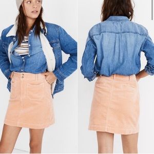 Madewell Corduroy In-line mini skirt in blush